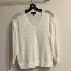 J. Crew Cream V-Neck Sweater
